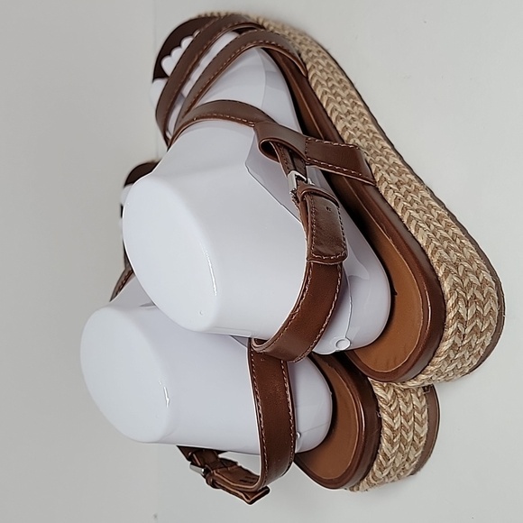 Naturalizer Peridot Espadrille Platform Sandal Shoe Straps Brown Faux‎ Leather 9 - Picture 6 of 16